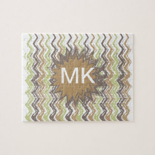Melon Brandy Scribble ZigZag Pattern Legpuzzel