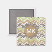 Melon Brandy Scribble ZigZag Pattern Magneet (Voorkant / Achterkant)