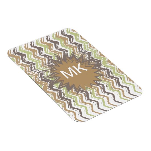 Melon Brandy Scribble ZigZag Pattern Magneet (Rechterzijde)