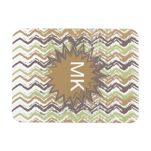 Melon Brandy Scribble ZigZag Pattern Magneet (Horizontaal)