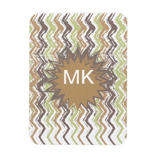 Melon Brandy Scribble ZigZag Pattern Magneet (Verticaal)