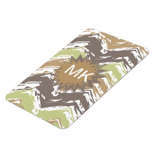 Melon Brandy Scribble ZigZag Pattern Magneet (Linkerzijde)