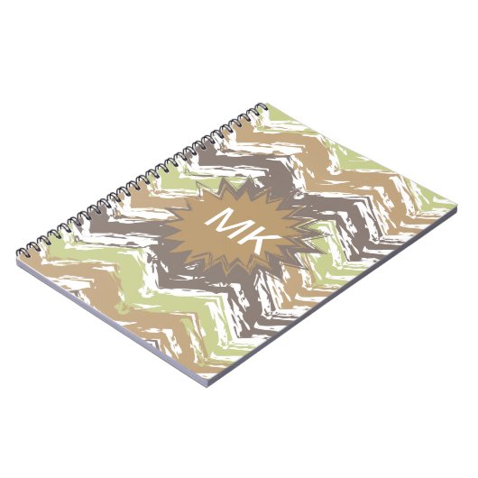 Melon Brandy Scribble ZigZag Pattern Notitieboek (Linkerzijde)