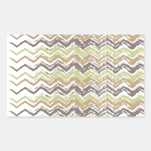 Melon Brandy Scribble ZigZag Pattern Rechthoekige Sticker (Voorkant)