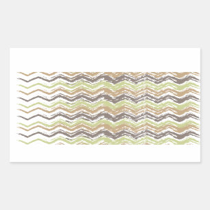 Melon Brandy Scribble ZigZag Pattern Rechthoekige Sticker