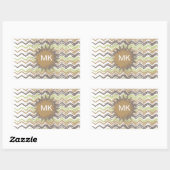 Melon Brandy Scribble ZigZag Pattern Rechthoekige Sticker (Vel)