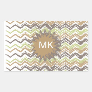 Melon Brandy Scribble ZigZag Pattern Rechthoekige Sticker