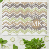 Melon Brandy Scribble ZigZag Pattern Theedoek (Gevouwen)