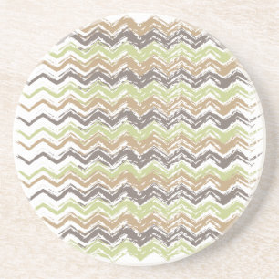 Melon Brandy Scribble ZigZag Pattern Zandsteen Onderzetter