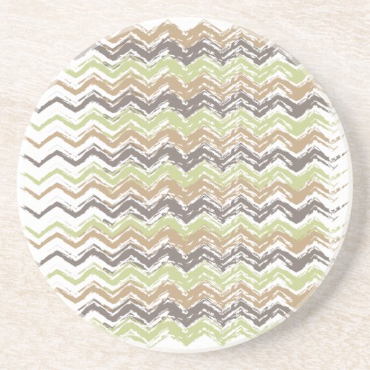 Melon Brandy Scribble ZigZag Pattern Zandsteen Onderzetter (Voorkant)