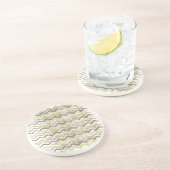 Melon Brandy Scribble ZigZag Pattern Zandsteen Onderzetter (Zijkant)