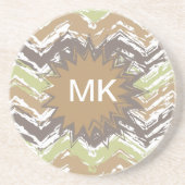 Melon Brandy Scribble ZigZag Pattern Zandsteen Onderzetter (Voorkant)