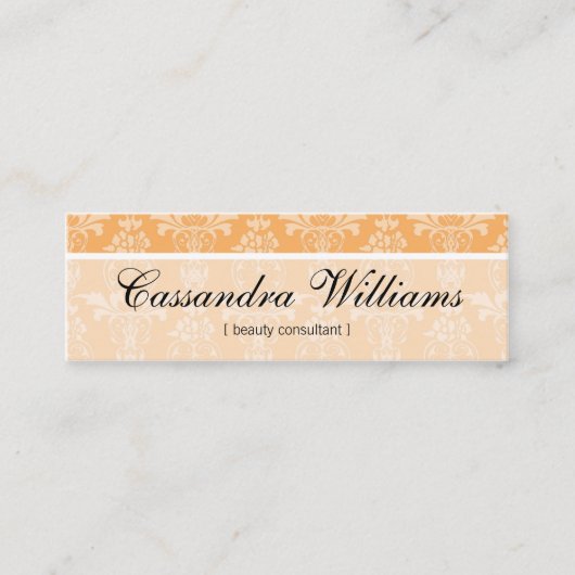 Melon Damask Beauty Micro Mini Visitekaartjes (Voorkant)