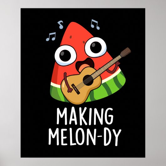 Melon-die Grappige Meloen Grap Donkere Achtergrond Poster (Voorkant)