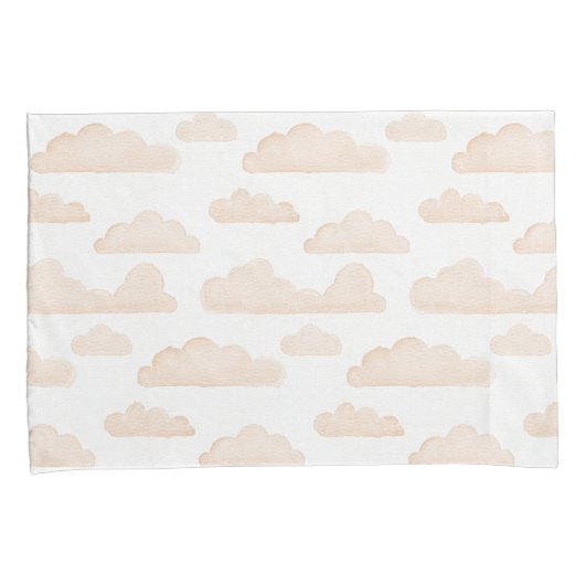 Melon Dreamtime Waterverf Clouds Kussensloop (Voorkant-Rechts)