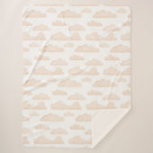 Melon Dreamtime Waterverf Clouds Sherpa Blanket Sherpa Deken (Voorkant)