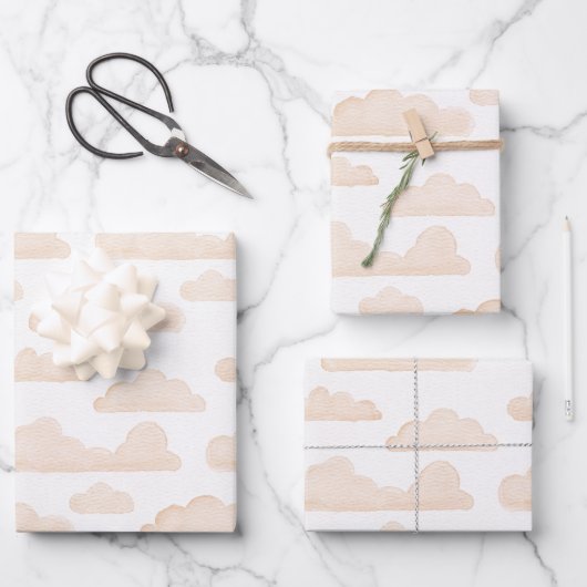 Melon Dreamtime Waterverf Clouds Wrapping Paper (Voorkant)