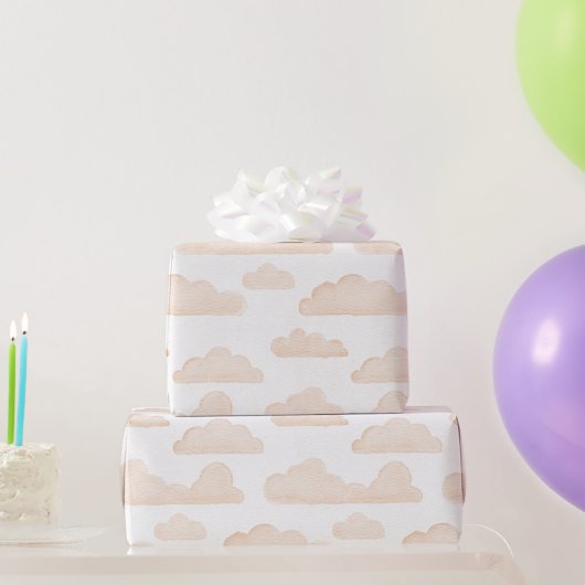 Melon Dreamtime Waterverf Clouds Wrapping Paper Cadeaupapier (Feestgeschenken)