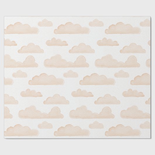 Melon Dreamtime Waterverf Clouds Wrapping Paper Cadeaupapier (Vlak)