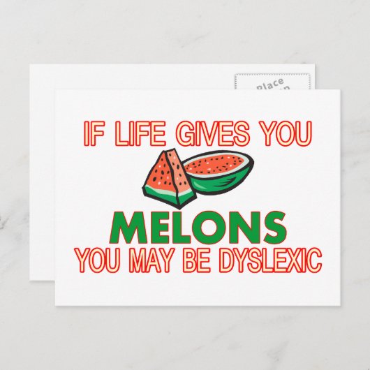 Melon Dyslexie Briefkaart (Voorkant / Achterkant)