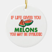 Melon Dyslexie Keramisch Ornament (Voorkant)
