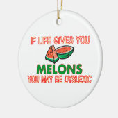 Melon Dyslexie Keramisch Ornament (Links)