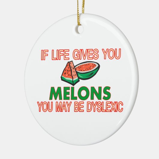 Melon Dyslexie Keramisch Ornament (Links)