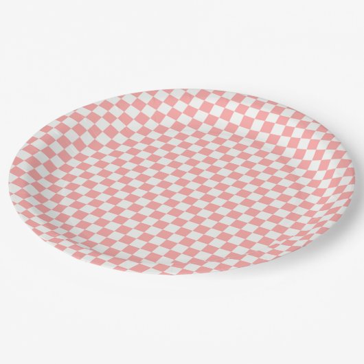 Melon en White Gingham, gecontroleerd Papieren Bordje (Gekanteld)