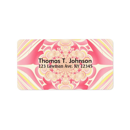 Melon en Yellow Fractal Art Etiket (Voorkant)