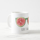 Melon Fruit Green Sunglasses Koffiemok (Voorkant links)