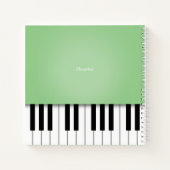 Melon Green Piano Music-toetsenbord op maat Notitieboek (Achterkant)