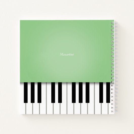 Melon Green Piano Music-toetsenbord op maat Notitieboek (Achterkant)