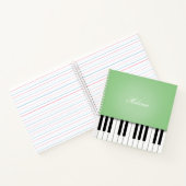 Melon Green Piano Music-toetsenbord op maat Notitieboek (Binnen)