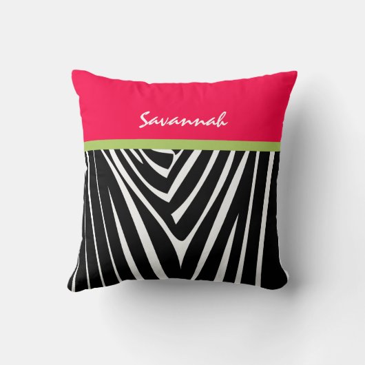 Melon Hot Roze Persoonlijke Stijlvolle Zebra Kusse Kussen (Achterkant)