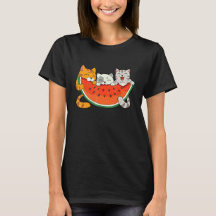 Melon Katten Watermeloen Kat  Tropisch Fruit Zomer T-shirt