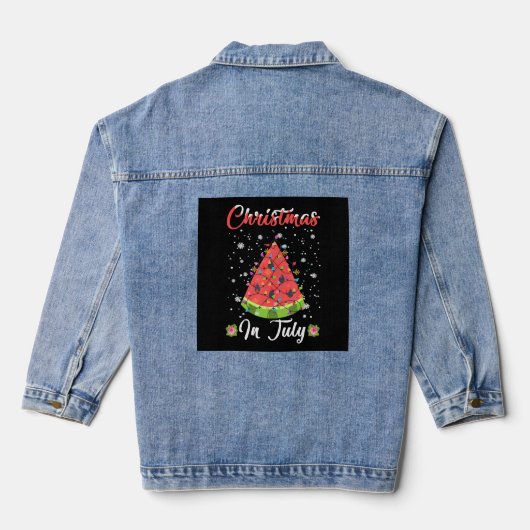 Melon Kerstmis Kerstmis Kerstmis in juli Denim Jacket (Achterkant)