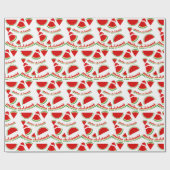 Melon Kerstmis Pattern Cadeaupapier (Vlak)