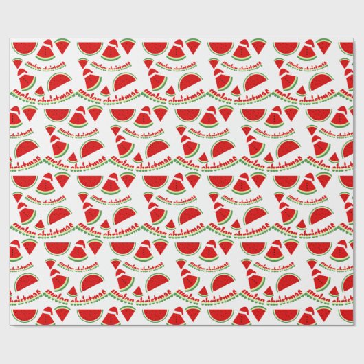 Melon Kerstmis Pattern Cadeaupapier (Vlak)