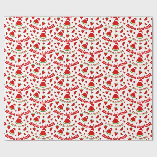 Melon Kerstmis Pattern Cadeaupapier (Vlak)