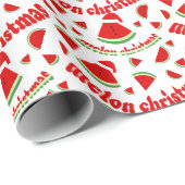 Melon Kerstmis Pattern Cadeaupapier (Rol Hoek)