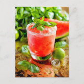 Melon Limoen Cooler – Zomercocktail Feestdagenkaart (Voorkant)