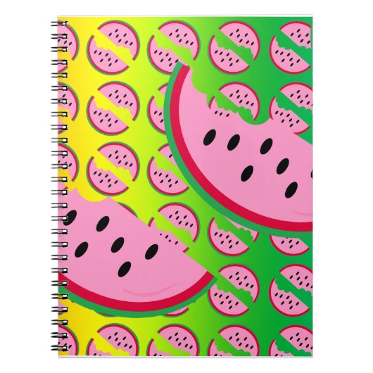 Melon Mania Fun Regenboog Watermeloen Patroon Notitieboek (Voorkant)