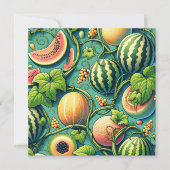 Melon Medley: Een levendige wijngaard patchwork Kaart (Voorkant)