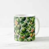 Melon Medley: Een levendige wijngaard patchwork Koffiemok (Voorkant rechts)