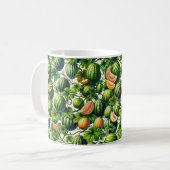 Melon Medley: Een levendige wijngaard patchwork Koffiemok (Voorkant links)