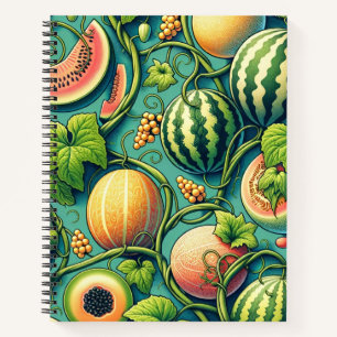Melon Medley: Een levendige wijngaard patchwork Notitieboek