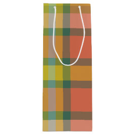 Melon plaid wijn cadeautas