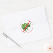 Melon Rhinos is verboden. Ronde Sticker (Envelop)