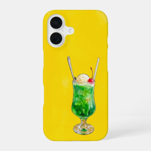 Melon soda float! (Japanese Cream Soda) iPhone 16 Hoesje (Achterkant)