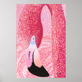 Melon the Big Head Flamingo - alleen Dahl Poster
